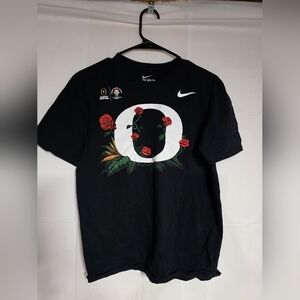 Nike Black Rose BOWL Graphic T-Shirt with Red Rose Design